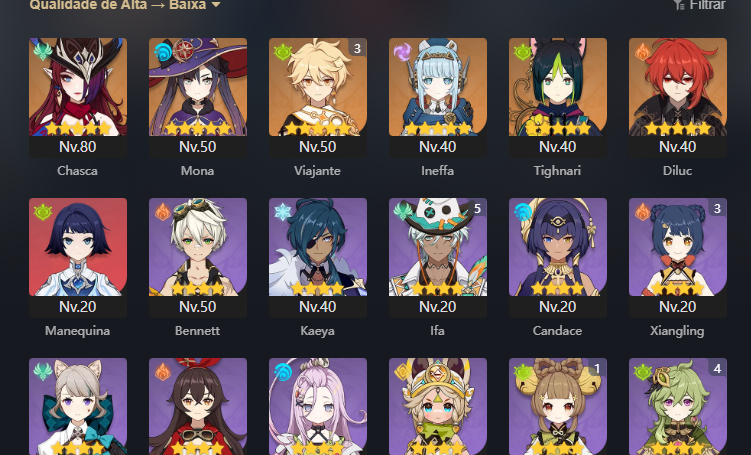 CONTAS GENSHIN IMPACT FULL ACCESS