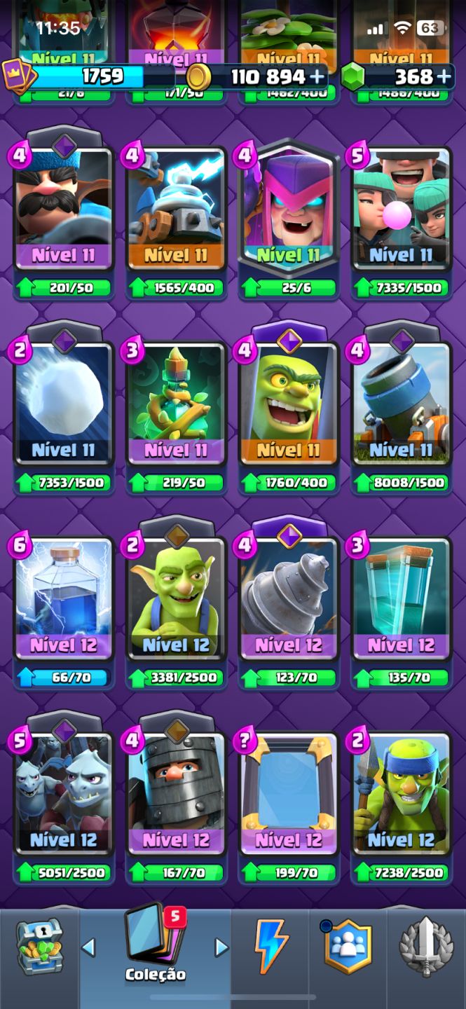 CONTA CLASH 5 ANOS + CARTAS FULL