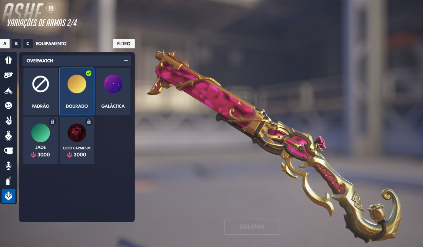 Conta Overwacht várias Skins Míticas de personagens e armas!