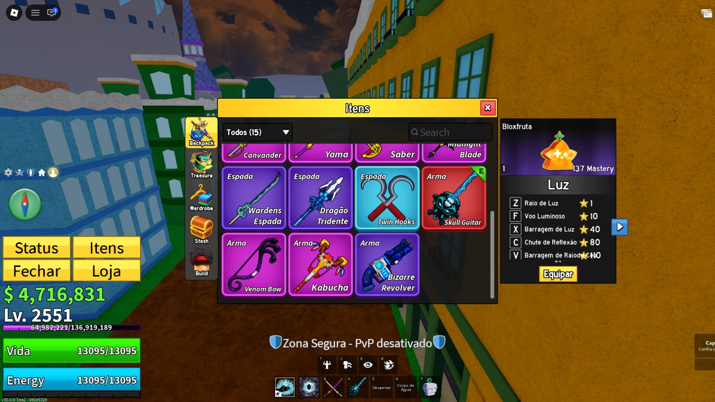 Conta roblox BLOX FRUITS COM CDK SOUL GUITAR com raça v4 shark