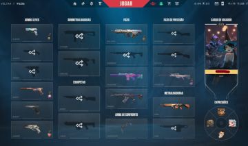 Conta valorant com karambit ion, karambit sublime vandal dragao e saqueadora e +
