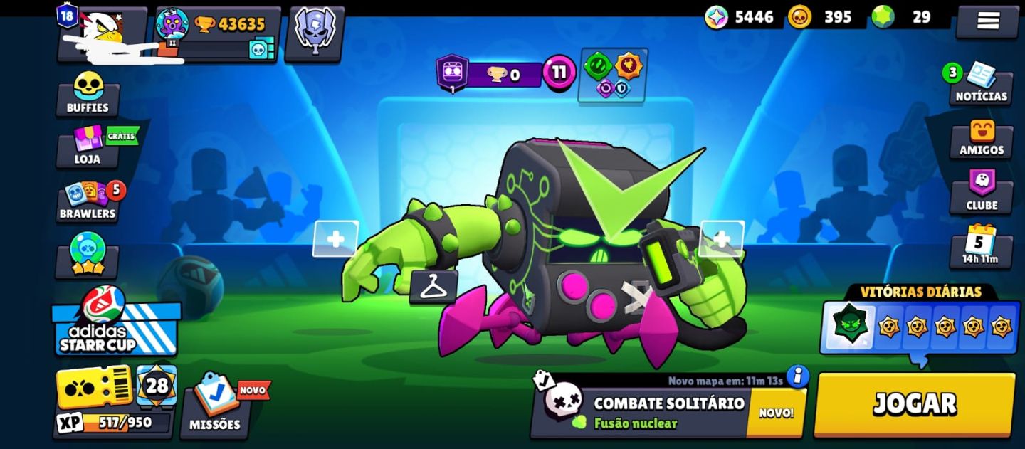 CONTA BRAWL STARS COM 8 BIT VIRUS E ANTIVIRUS