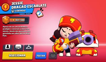 Conta BrawlStars com Jessie Dragão Escarlate e Mais