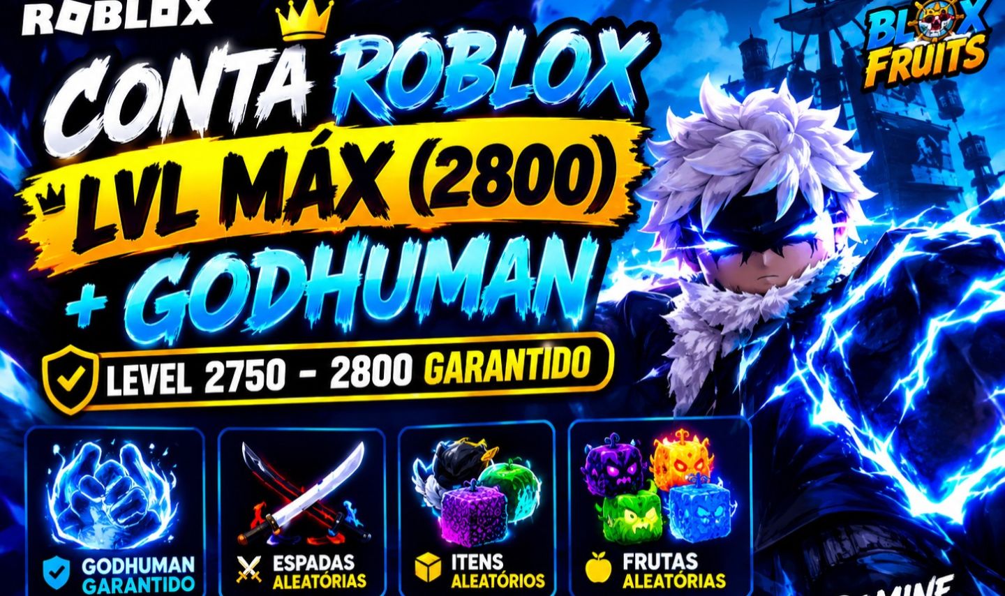Blox Fruits LVL 2800 MAX + GODHUMAN Frutas, Espadas e Itens!