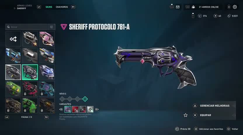 Conta com muita skin