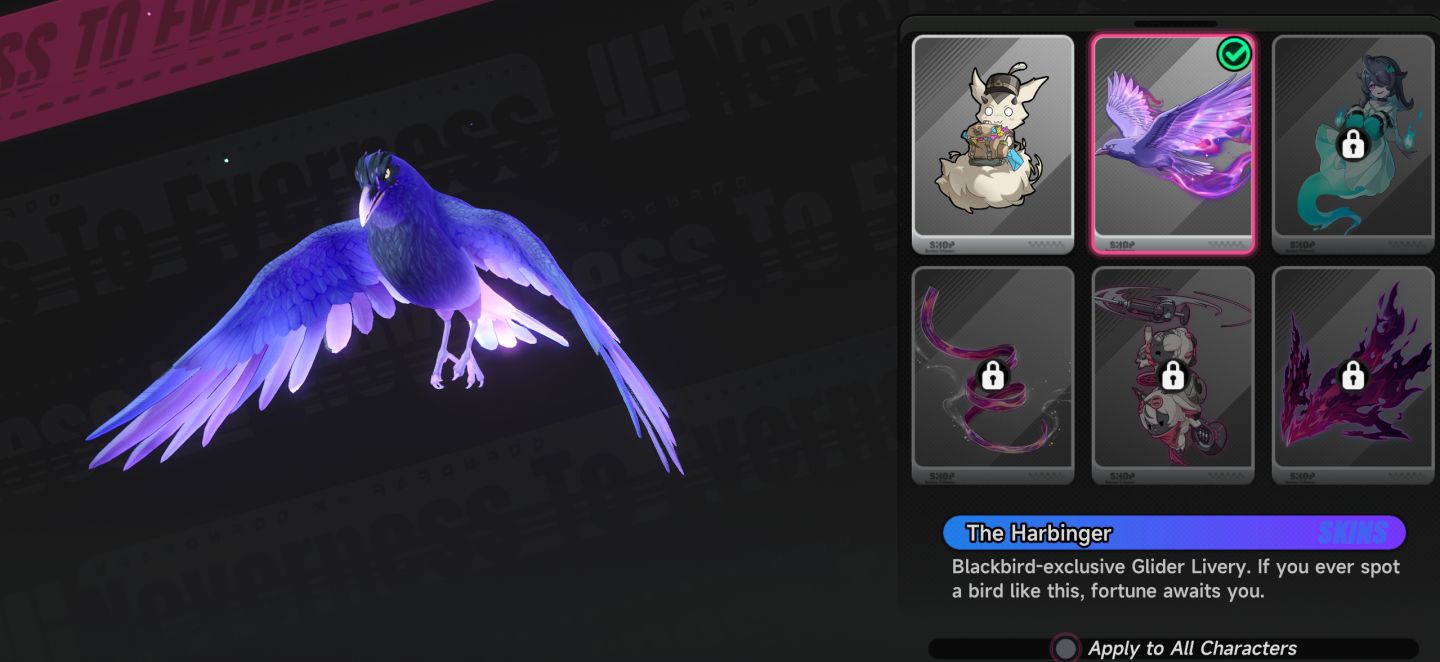 Black Bird A1 + Arma Assinatura + Glider + Sakiri + 1 seletor disponivel