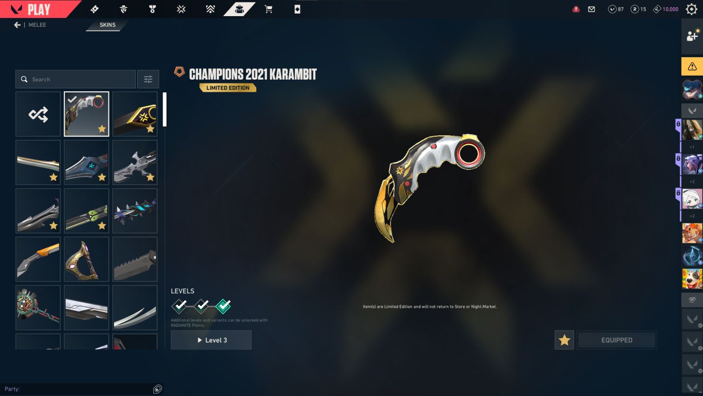 Minha conta do VALORANT com muitas SKINS e CHAMPIONS RARAS