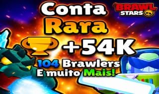 Conta de Brawl Stars MUITO UPADA | 54K troféus | 104 Brawlers | Conta RARA.