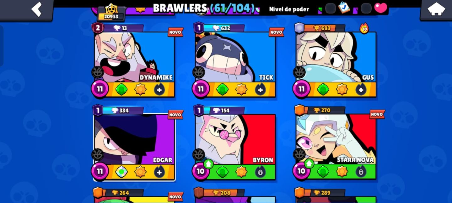 Conta Brawl Stars 22.0K Troféus |55.000 moedas | 70 Brawlers | Muitos P11 |