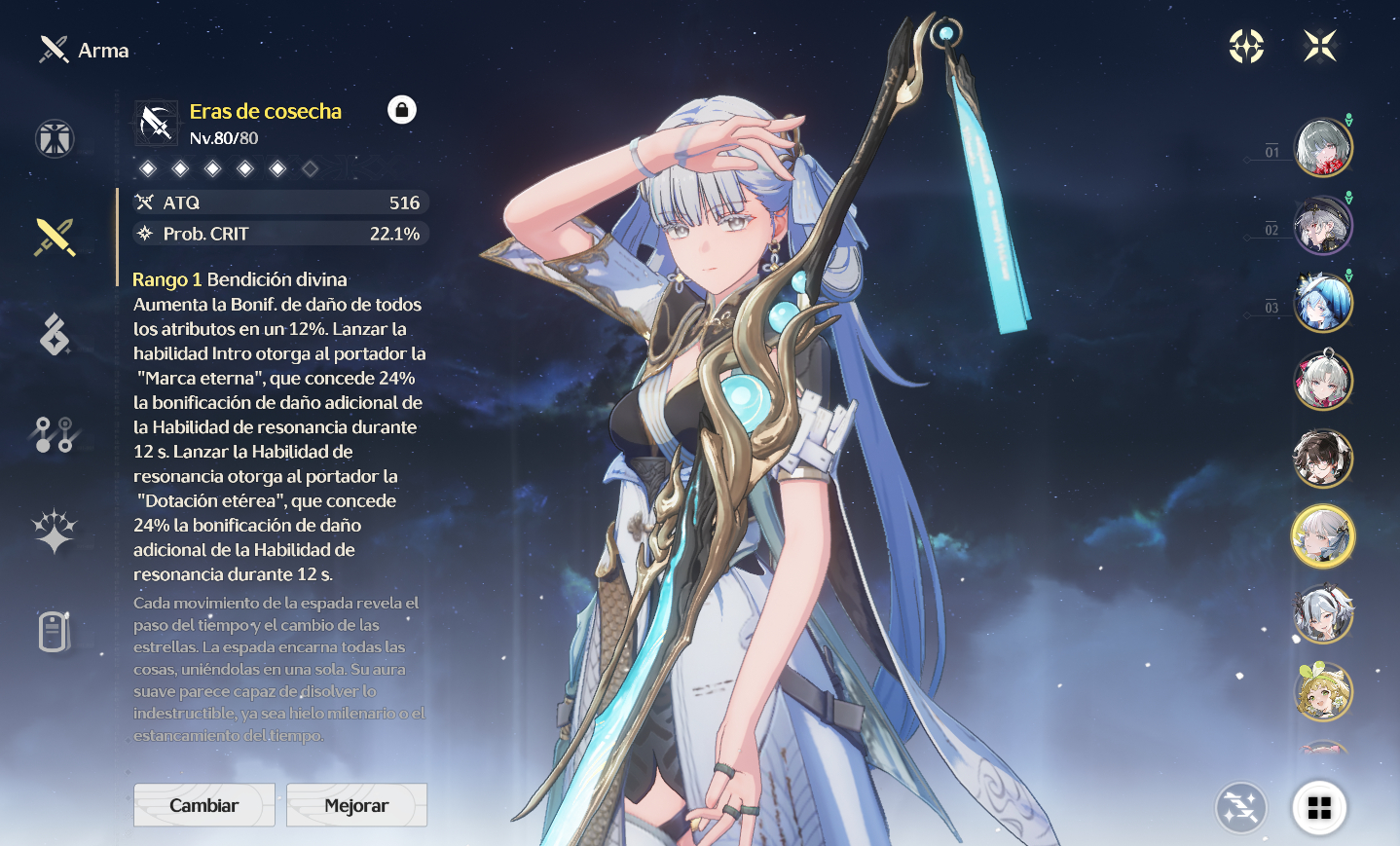 CONTA WUTHERING WAVES COM LYNAE + PERSONAGENS T5
