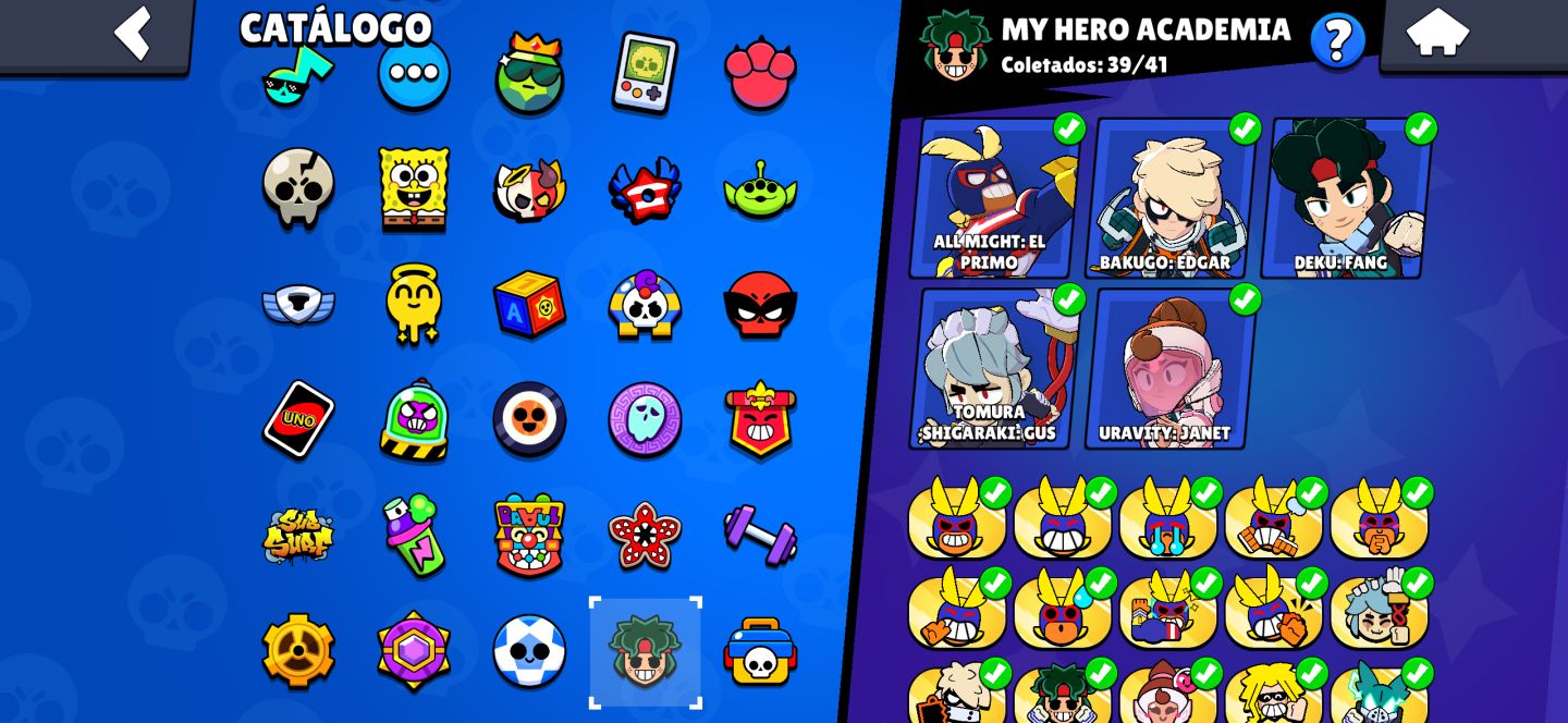 Conta brawl stars antiga e com muitos itens de colaborações