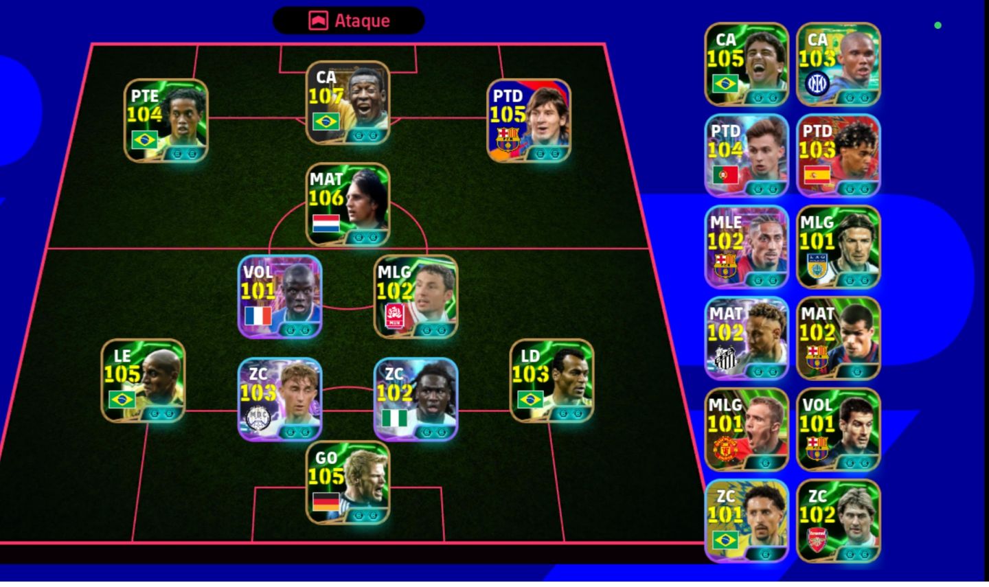 EFootball TOP 3210 E 3010 MOEDAS AM|PELÉ 107 + CRUYFF 106 + RONALDINHO +Kahn 105