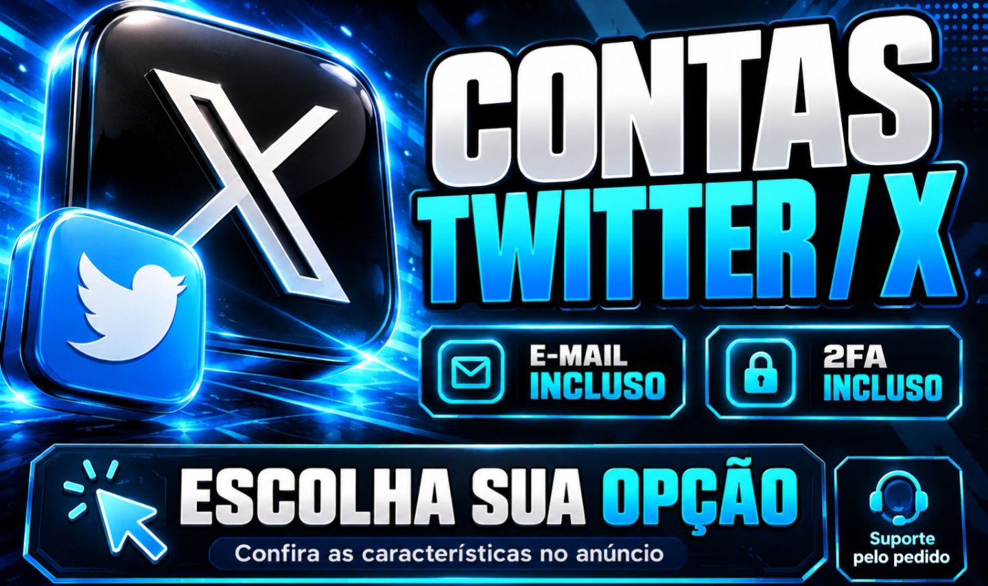 Contas X / Twitter | E-mail + 2FA | Confira as Opções