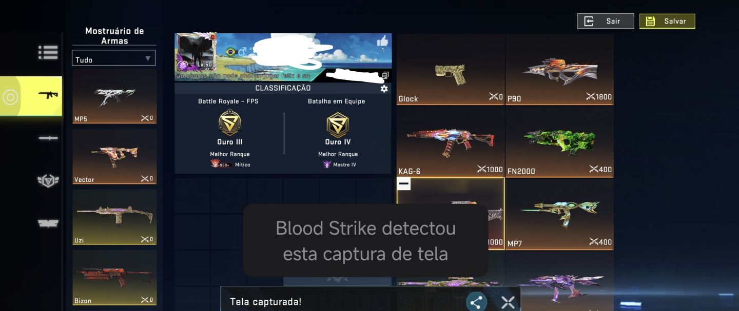 Conta de blood straik iskins míticas e ultras e muito maís