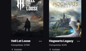 Conta epic com hogwarts legacy, hell let loose, etc...