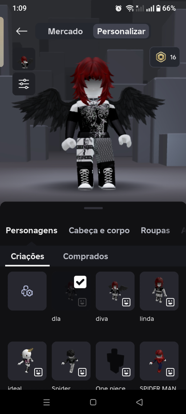 Conta feminina gotica roblox