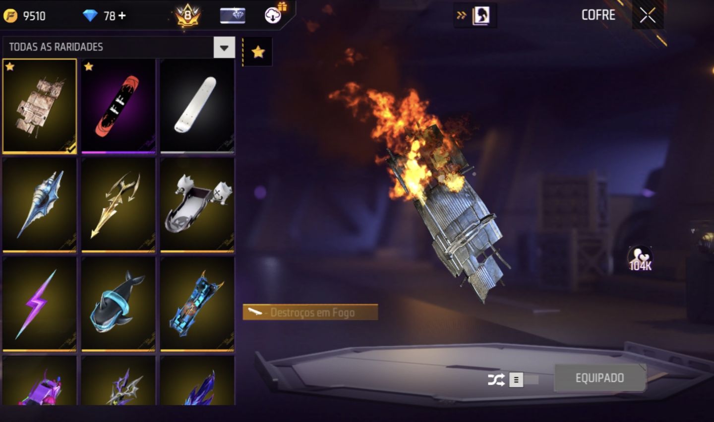 CONTA PRIME 8, COM PASSES ANTIGOS E DIVERSOS ITENS RARÍSSIMOS(LEIA A DESCRIÇÃO!)