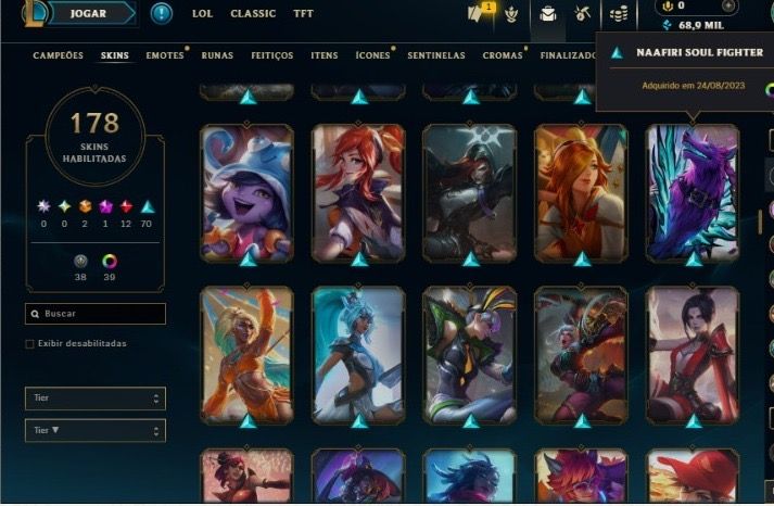 Conta de LOL: Nível 292, esmeralda 2 na flex, platina 2 na solo/duo
