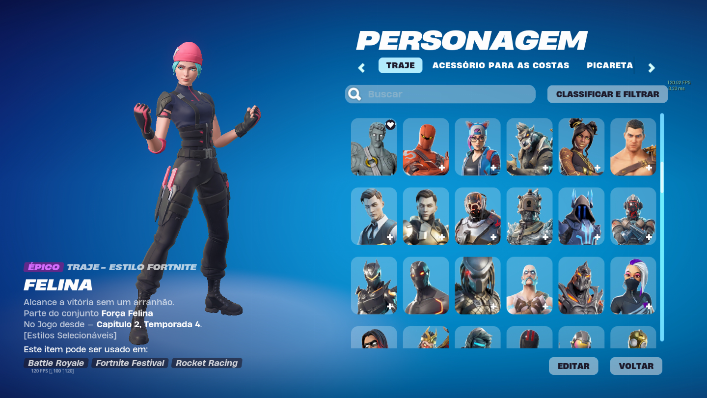 Conta Fortnite, Season 4 full +, 223 skins, Wildcat, Glow, Minty, Skin INTEL+ +