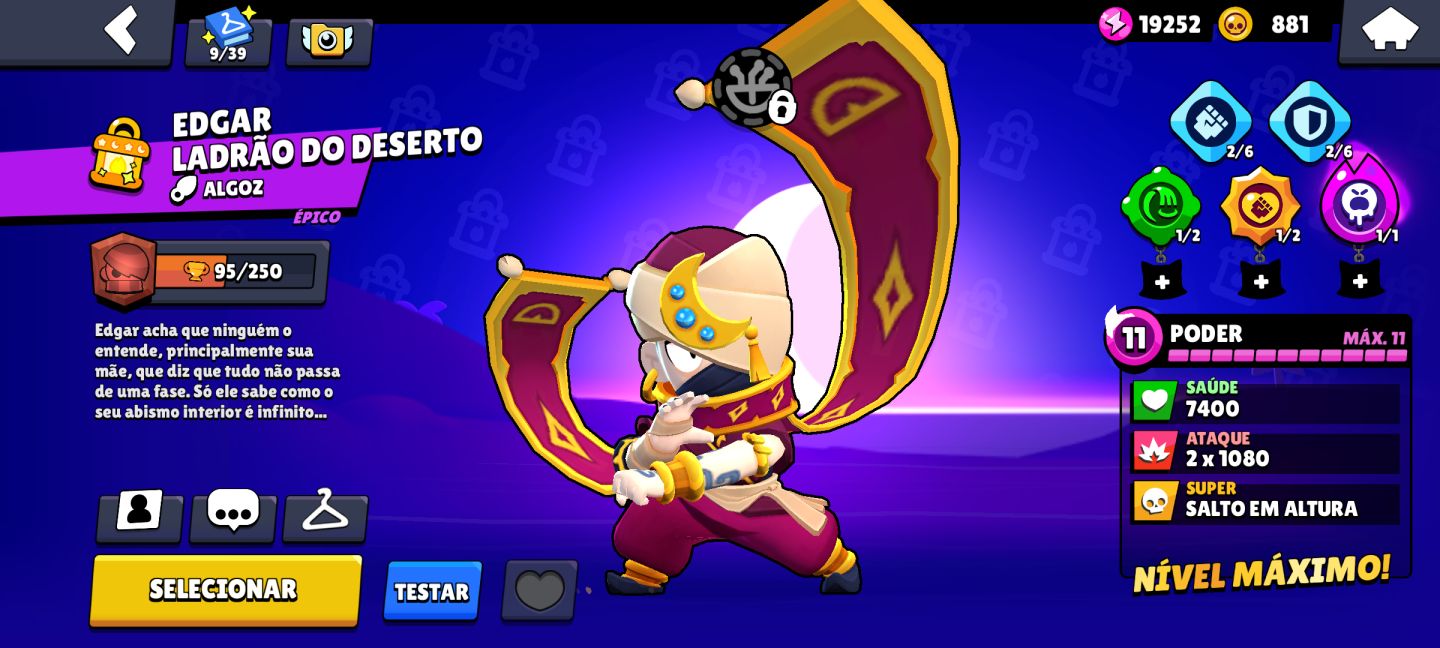 Continha top Brawl Stars - Várias skins, 60 Brawlers e 5mil troféus