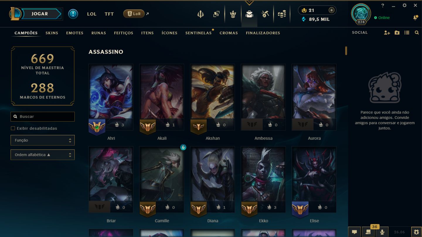 CONTA LOL - PLATINA 4 FLEX - SOLO UNRANKED