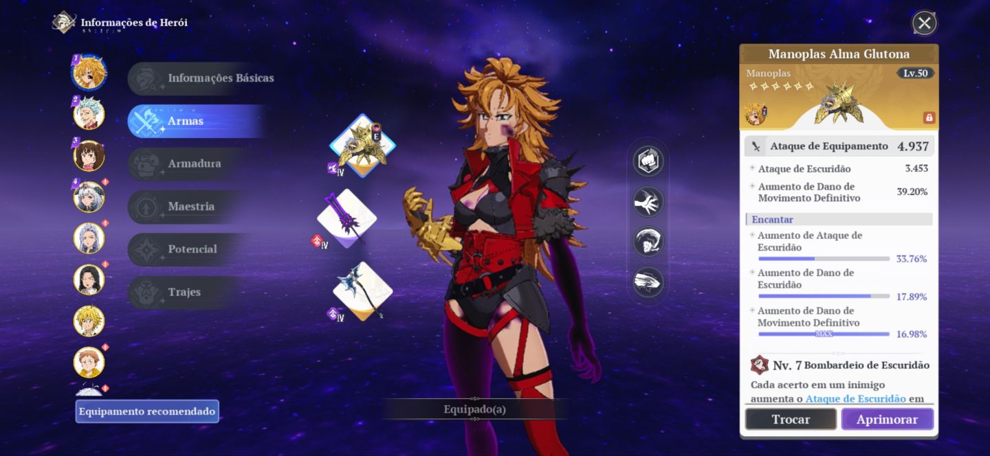 7ds Origin | Conta Com Deriere P7 + Ban P8 + Meliodas P4 + Bilhete SSR