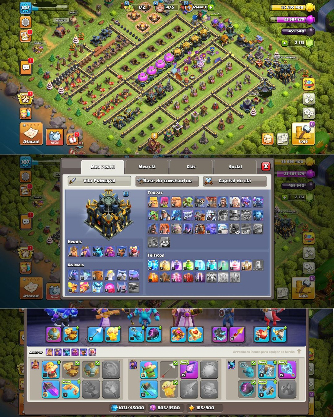 (PREÇO NEGOCIAVEL) CONTA CLASH OF CLANS CV 17 SEMIFULL
