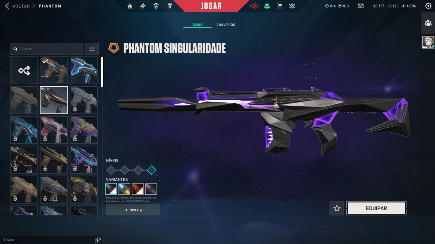 Conta de valorant nível 272, elo high play, vadal prelúdio e gaia