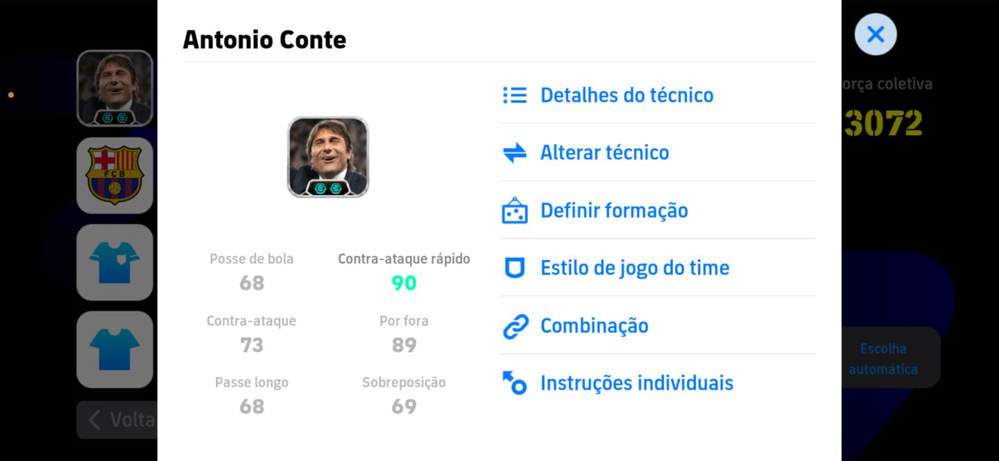 Conta eFootball Força 3055 | Time Lendário com Messi 103 + Craques Top