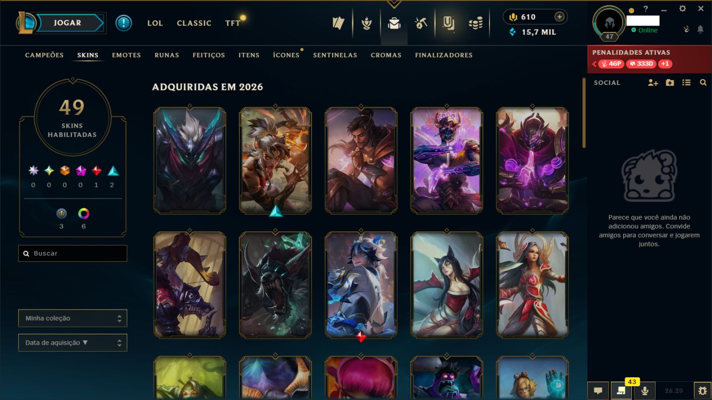 Conta lol smurf esmeralda 1, único dono e o email na compra.