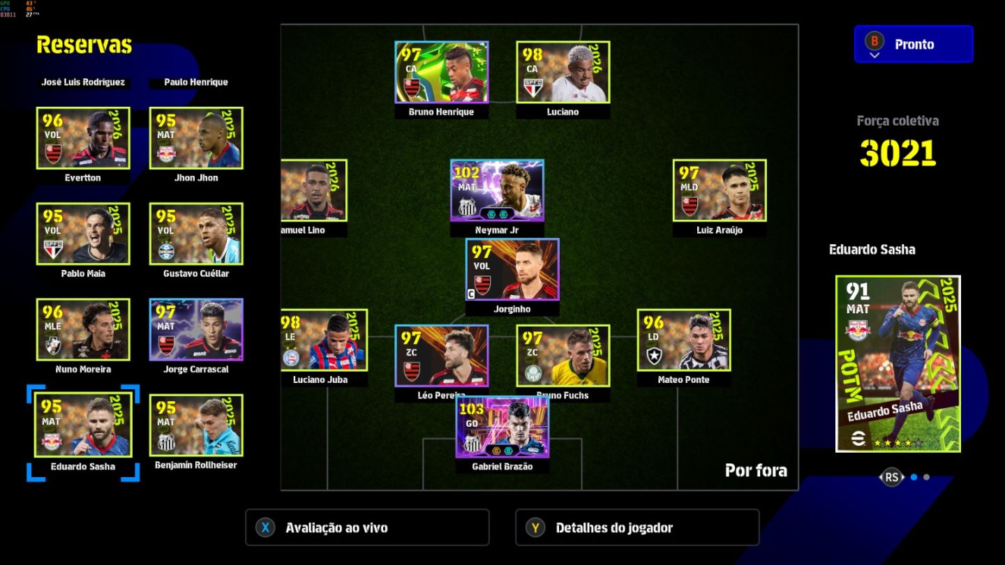 Conta PC Steam Ibrahimovic 110, Buffon 108, Vini Jr 105, Adriano 106 e CIA