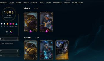 Conta de lol com 1800 Skins todas raras alistar black urf, todas pax