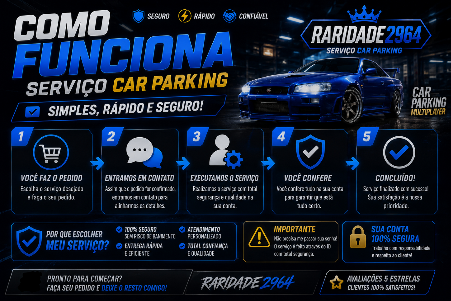 CAR PARKING MULTIPLAYER 1 E 2 | SERVIÇOS COMPLETOS & CARROS EXCLUSIVOS