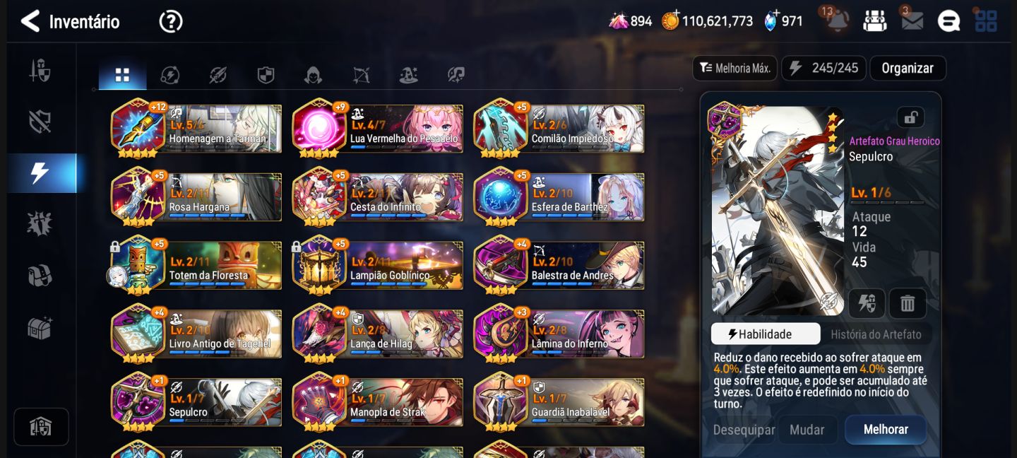 Conta de epic seven com muitos personagens e muitos MLs