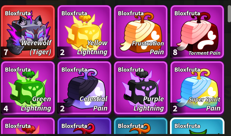 SKINS DE FRUTAS + FRUTAS FÍSICAS BLOX FRUITS [ENTREGA RÁPIDA]