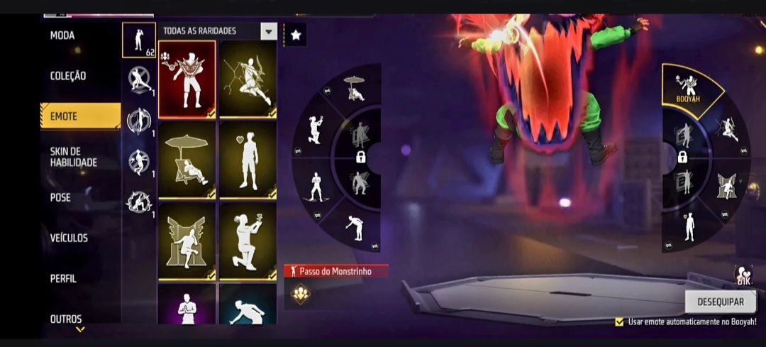 Conta Free Fire Gemada | 450+ Peitorais | Fadinha | Criminal Verde