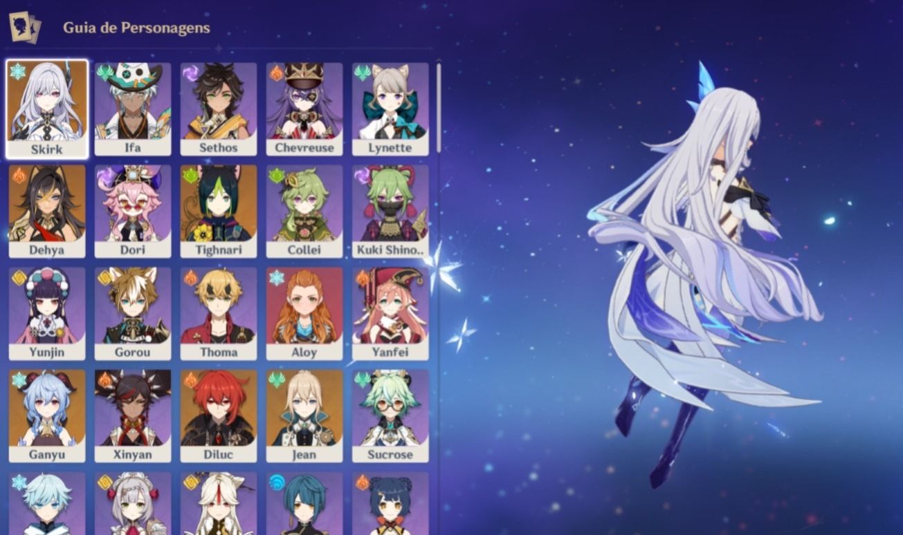 Conta Iniciante de Genshin com Skirk + Ganyu AR 26