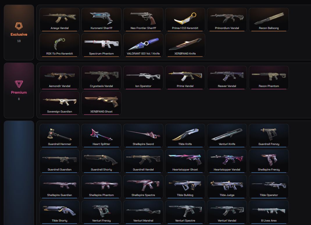 Conta Valorant Lvl 180 Platina 1 | Mais de 80 Skins - Facas, Vandal, Phantom