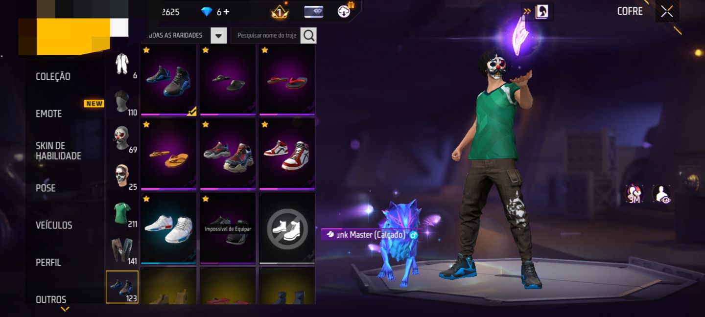 CONTA DE FREE FIRE ANGÉLICAL PARA APOSTADO FULL ROXA nv 62