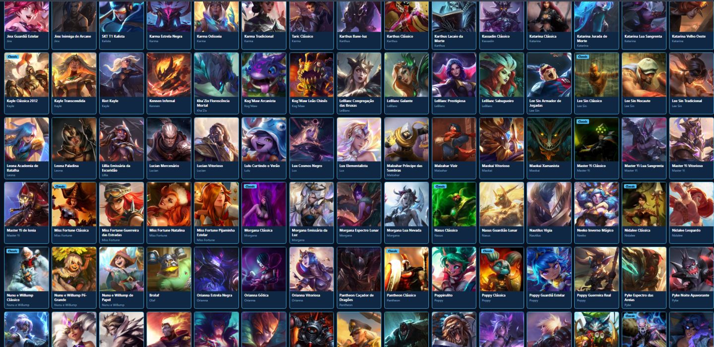 LEAGUE OF LEGENDS 239 SKINS NIVEL 716 TODOS CAMPEOES UNRANKED