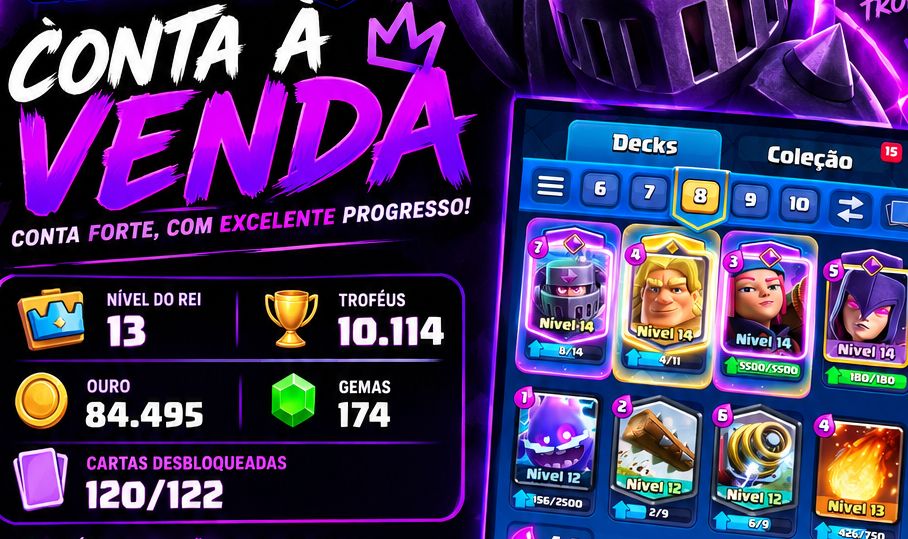CONTA CLASH ROYALE 10.114 TROFÉUS | LVL 13 |