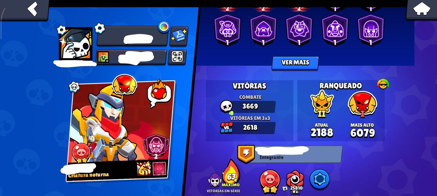 CONTA BRAWL STARS | 81.6K | 107 BRAWLERS | 287 SKINS | FULL ACESSO + DADOS