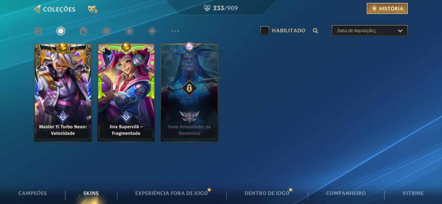 Conta wild rift, todos os campeos, 45k de coleção de skin