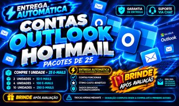 30x E-MAIL OUTLOOK & HOTMAIL | NÃO PRECISA SMS | ENTREGA AUTOMATICA