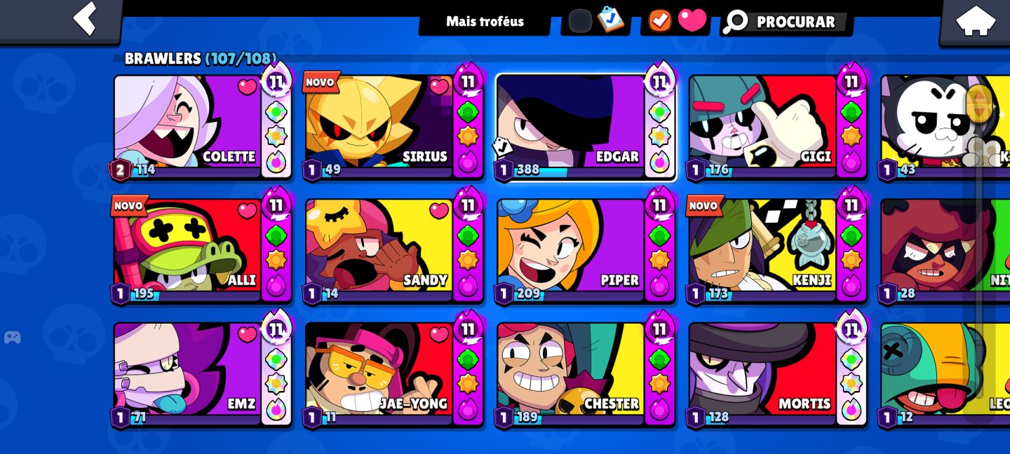Conta Brawl 35k k troféus 105 brawlers e mais de 300 Skins!