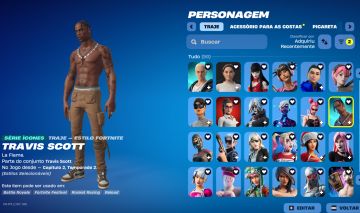 CONTA FORTNITE | 199 SKINS | TRAVIS SCOTT + IKONIK + GLOW