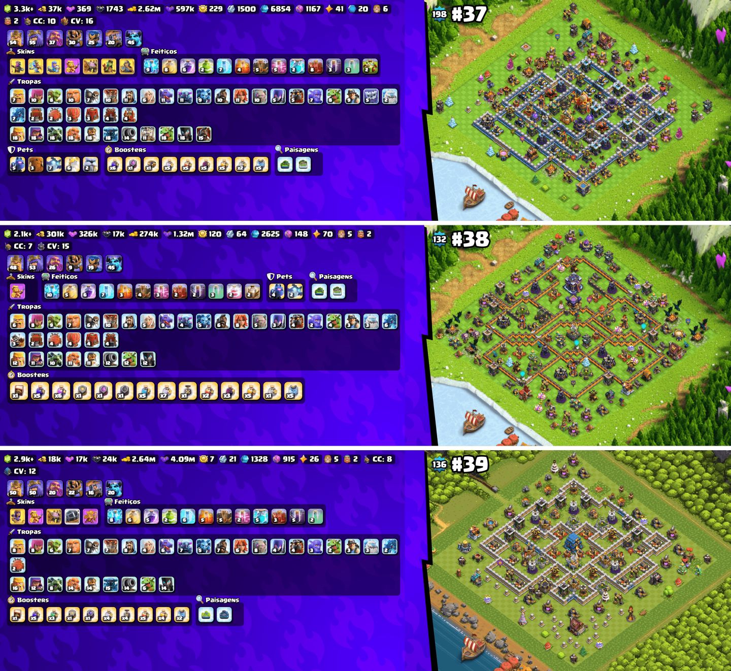 (NOVAS CONTAS) MAIS BARATO!! CONTAS COC CVs RUSHADAS & UPADAS!!!