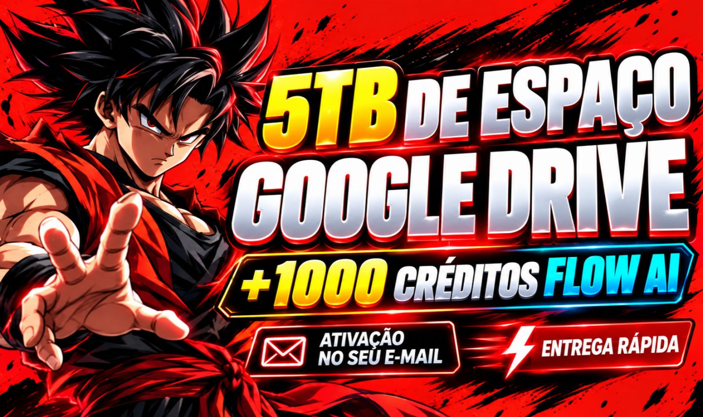 5TB DE ESPAÇO NO GOOGLE DRIVE + 1.000 CRÉDITOS FLOW AI