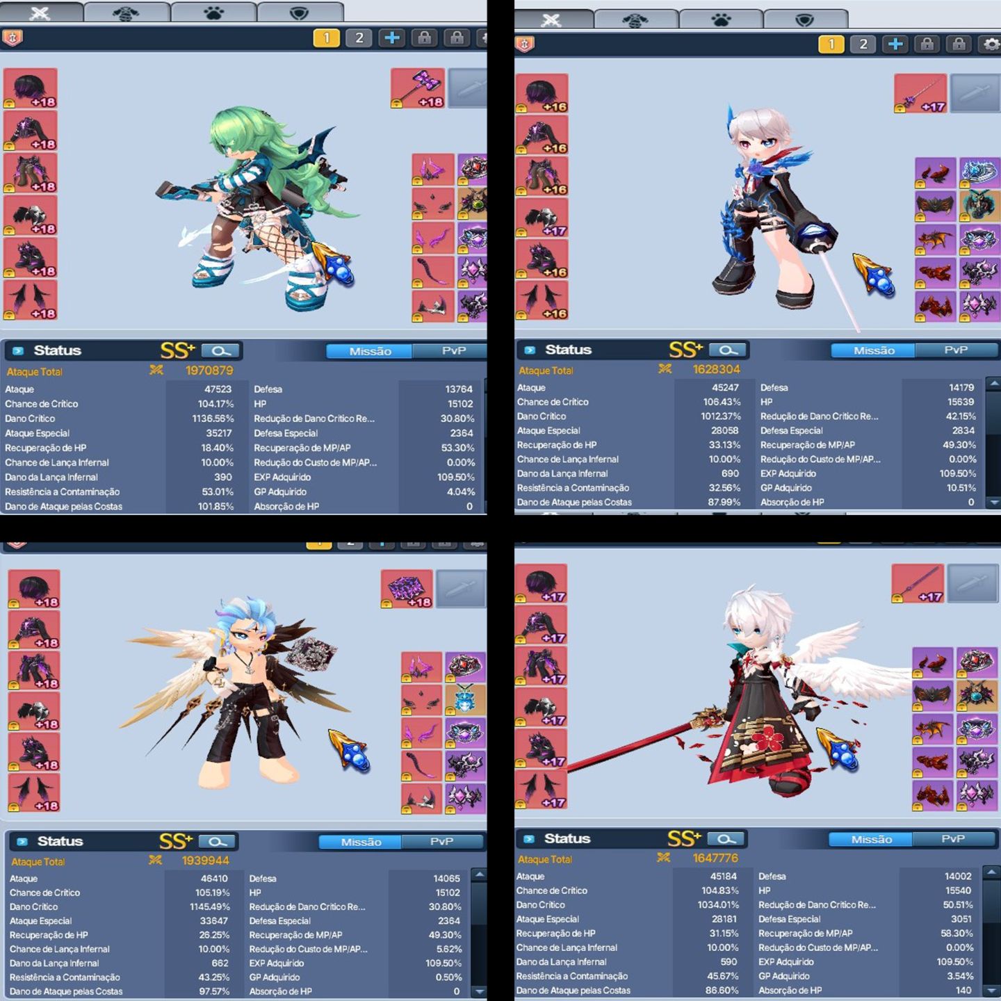 Conta EndGame GrandChase Classic C-Lvl 853 | 25 Chars Full 1.5KK+
