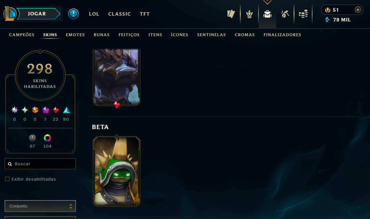 Conta League Of Legends Ouro 2 do Beta